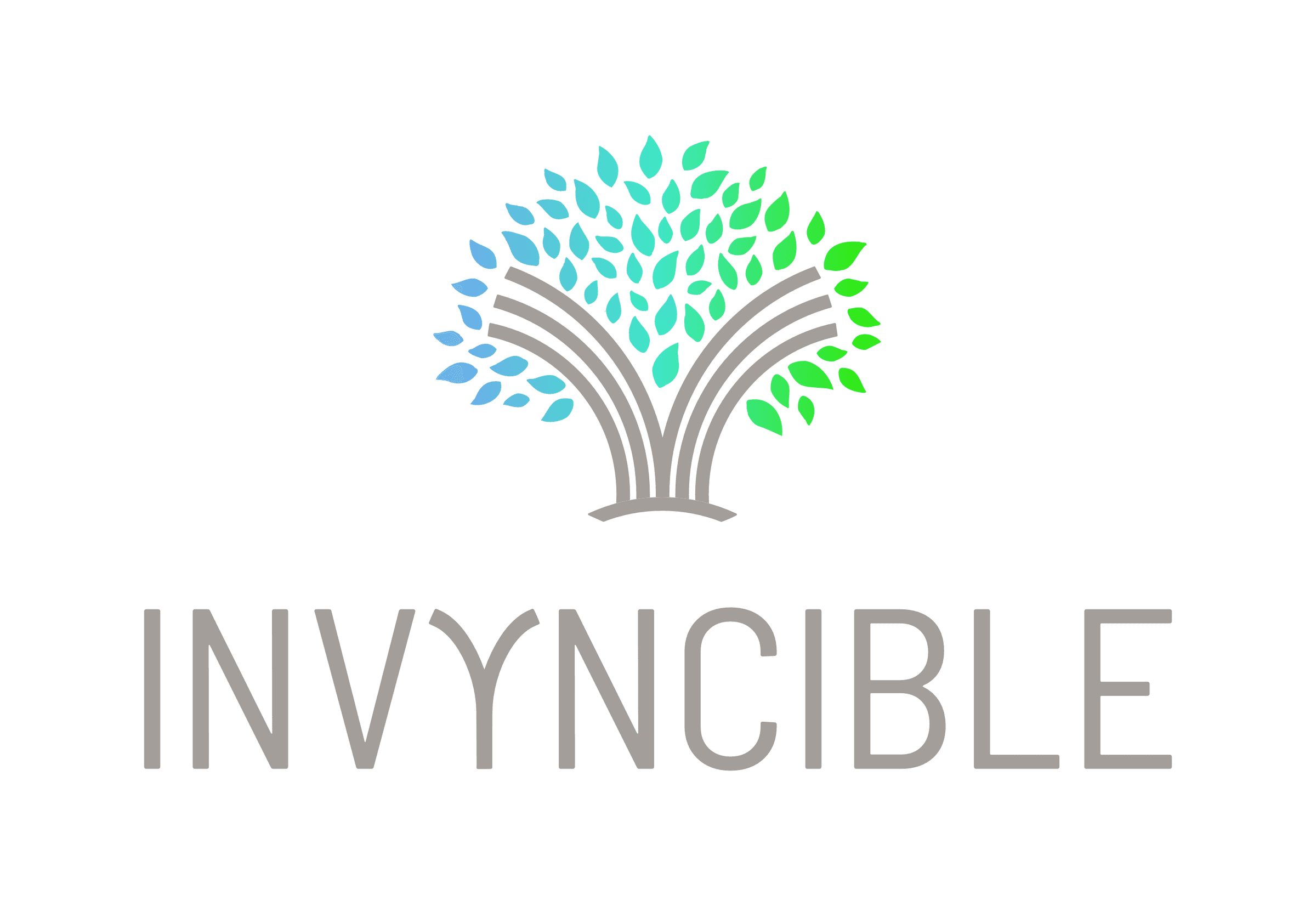 The Invyncible logo: a tree of layered blue and green leaves above the Invyncible wordmark