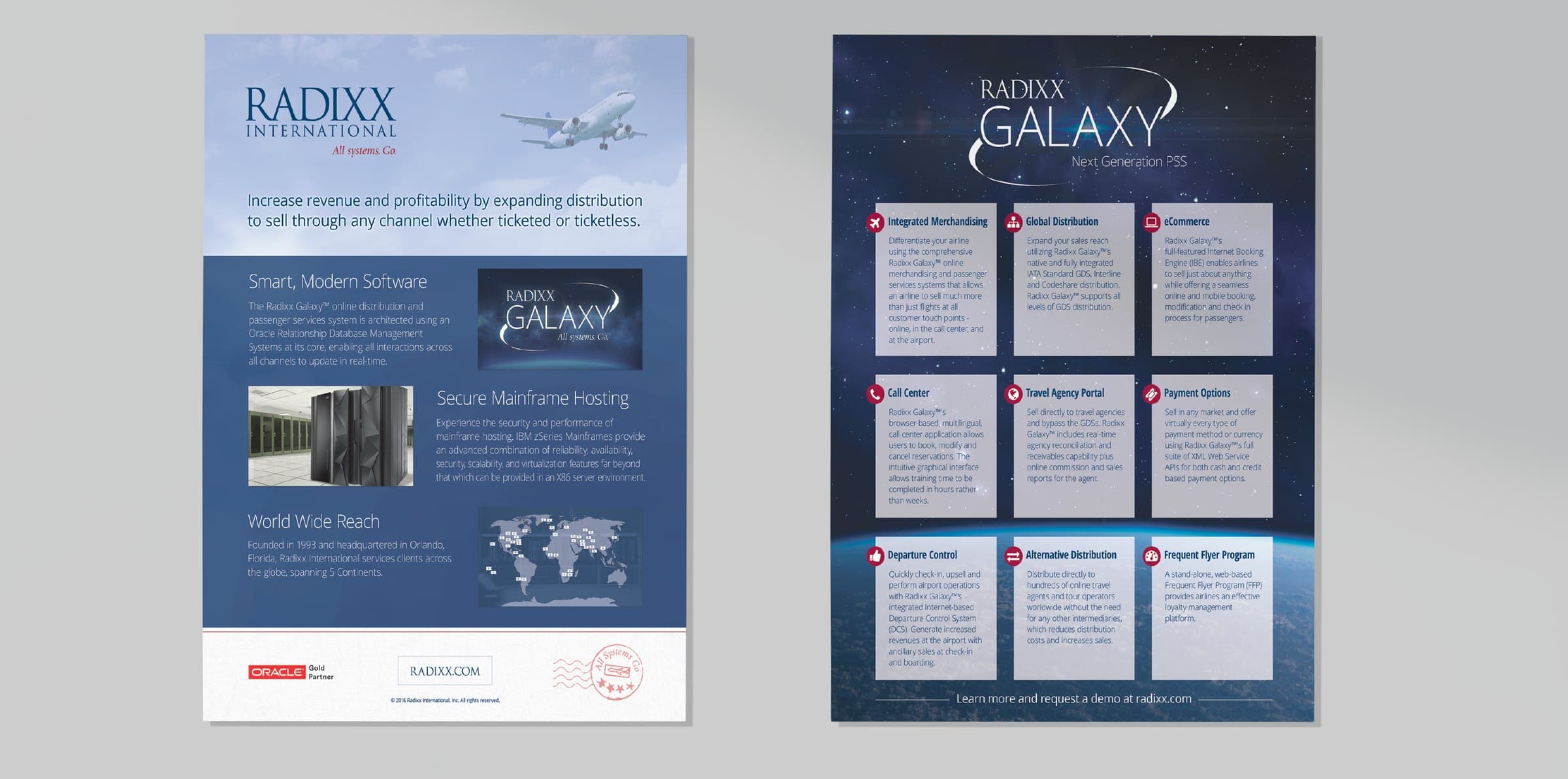 Radixx Galaxy PSS product sell sheets