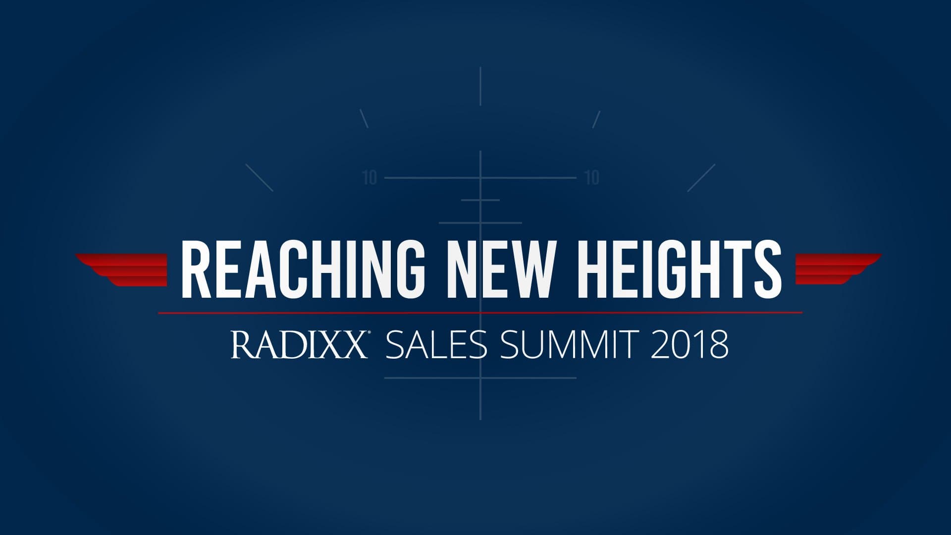 Radixx Sales Summit 2018 event branding, 'Reaching New Heights'